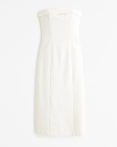 Women's Strapless Tailored Midi Dress | Women's Dresses & Jumpsuits | Abercrombie.com Female Features, Suiting Fabric, Strapless Midi Dress, Grad Dresses, American Clothing, Cream Dress, Womens Midi Dresses, American Apparel, Modern Woman