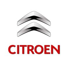 the citroen logo is shown in red and black on a white background,