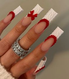 Cute Christmas Nail Designs, Long Square Nails, Spring Acrylic Nails, Hard Nails, Cute Christmas Nails, Long Acrylic Nails Coffin, Acrylic Nails Coffin Pink, Nails Done, Xmas Nails