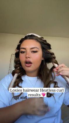 Heatless Curls Amazon, Blowout Hair No Heat, Easy Heatless Curls Overnight, Over Night Curls, Easy Heatless Curls, Make Hair Curly, Curling Thick Hair, No Heat Curls Overnight, Heatless Hair Curling