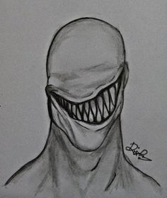 a drawing of a man with a creepy smile on his face and mouth is shown