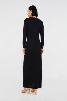 A classic beauty to add to your closet, the Black Nicole Dress is a perfect staple that you will come back to time and time again. The slim long sleeves allow for year-round wear, and the asymmetrical ruching at the side of the waist is ultra-flattering and effortlessly elevates your look. Pair this magificent maxi with heels and a clutch for a party, or style it with flats and some statement jewelry for a sophisticated ensemble. Round neckline Slim long sleeves Concealed back zip closure Ruched Neckline Slimmer, Cocktail Attire, Classic Beauty, Pullover Sweatshirts, Fall Trends, Statement Jewelry, Come Back, Day Dresses, Round Neckline