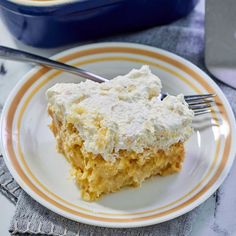 a piece of cake on a plate with a fork