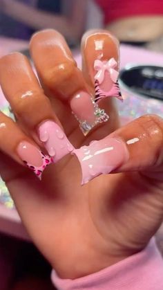 Birthday Nail Ideas Acrylic, Duck Nails Short, Nails Inspiration Pink, Drip Nails