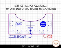 a ruler with the words laser files for cloroge and other cutting machines are also included