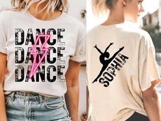 Dance Mom Shirt,Dance Mom Tshirt for Recital,Personalized Name Tee,Custom Kid Name,Cheer Mama,Gift for Ballet Mom,Dance Recital Finale Shirt 🌟 Introducing the ultimate Dance Mom Shirt for the most fabulous supporters of dancers out there! 🩰💃 ✨ Get ready to rock the dance world with this classic unisex jersey tee, featuring rustic burnout lettering that screams "dance" in either bold white or black, accompanied by a neon pink lightning bolt at its heart. Because let's face it, dancers totally Neon Pink Lightning Bolt, Pink Lightning Bolt, Ballet Mom, Dance Mom Shirt, Pink Lightning, Dance Mom Shirts, Bust A Move, Dance World, Mom Tshirt