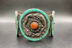 The Beautiful Hand Made Vintage Nepali Tibetan Silver Bracelet Engraved Beautifully With Rare Unique Historic Patterns Inlay with Coral and Turquoise Conditions Of Items Is Clearly Shown In The Pictures Above Fast and Free Shipping World Wide Traditional Round Turquoise Bracelet, Traditional Turquoise Round Bracelet, Traditional Turquoise Round Bracelets, Historic Patterns, Nepali Jewelry, Tibetan Bracelet, Crystal Bead Necklace, Turquoise Bracelet Cuff, Turquoise Cuff