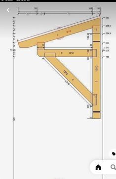 an image of a wooden frame with measurements on it