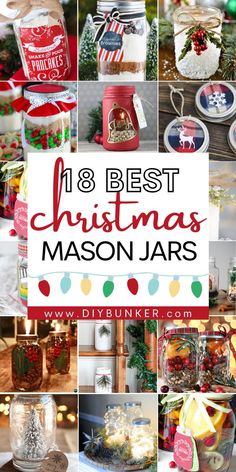 Mason Jar Xmas Crafts, Xmas Mason Jars, Jar Decorating Ideas For Christmas, Mason Jar Decorations For Christmas, Christmas Decor Jars, Easy Mason Jar Christmas Crafts, Mason Christmas Jar Ideas, How To Decorate Mason Jars For Christmas, Decorate Mason Jars For Christmas