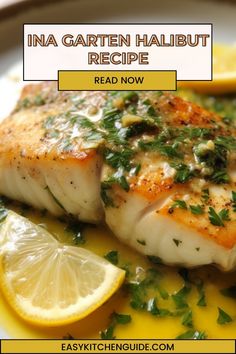 grilled fish with herbs and lemon on a plate