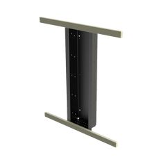 a metal shelf with two brackets attached to the back of it, on a white background