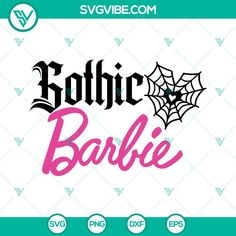 gothic barbie font with spider web on it