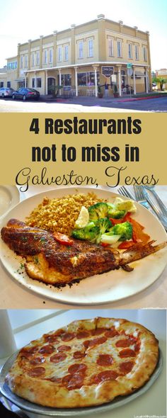 four restaurants not to miss in charleston, texas with text overlay that reads 4 restaurants not to miss in