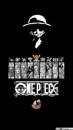 one piece wallpaper with the characters in black and white