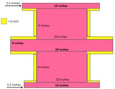 the height of a table is shown in pink and yellow