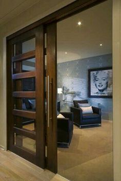 an open door leading to a living room