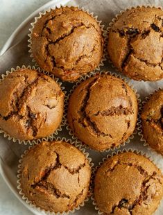 freshly baked muffins on a plate ready to be eaten for breakfast or dessert