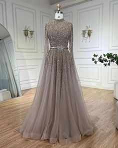 New Arrivals Dubai Evening Elegance – Larosabride Luxury Embellished Abaya For Evening, Embellished Long Evening Abaya, Eid Evening Gown With Sequins, Eid Sequined Long Sleeve Gown, Gold Mermaid Gown, Elegant Sequined Evening Abaya, Beaded Evening Gowns, Fashion Sewing Tutorials