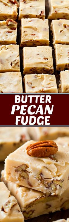 there are pieces of fudge with pecans on top