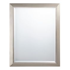 an empty white framed mirror on a white background with clipping for text or image