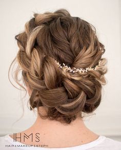 braided wedding updo ~ we ❤ this! moncheribridals.com Crown Braid Updo, Braided Updo Wedding, Wedding Hair Down, Braided Updo