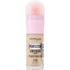 Meet Maybelline New York’s 1st 4-in-1 makeup for a perfected glow look. Instant Perfector Glow gives skin the benefit of four products in one. Get the look of primer, concealer, highlighter and BB cream—all in one easy step. It's an illuminating formula that primes, conceals, highlights, and evens skin tone with light full coverage. This do-it-all makeup has everything you need to perfect your look in an instant! Corrector Maybelline, Make Up Primer, Light Concealer, Maybelline Instant Age Rewind, Glow Primer, Glow Makeup, Age Rewind, Maybelline Makeup, Glow Foundation