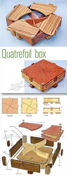 the instructions for how to make a wooden box with woodworking tools and plans on it