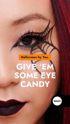 Complete the details of your Halloween look with frightfully detailed makeup and luxurious lashes from Sally Beauty! Find the perfect finish to your perfect look with these last-minute touches. Easy Spiderweb Makeup, Witch Spider Web Makeup, Halloween Makeup Spider Web Eyes, Spider Web Makeup Tutorial, Spider Web Make Up Eye Makeup