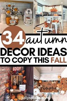 fall decorating ideas to copy this fall with pumpkins, leaves and other decorations