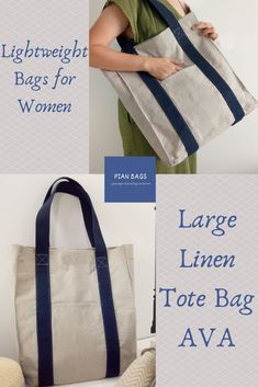 An everyday bag that made of natural fabrics, undyed linen is perfect for work, school and other occasion. It is lightweight and large for every essential. Browse our unique collection for more designs and patterns. #handbagpurse #shoulderbag #bags #handmadebags #pianbags Natural Handbags, Natural Fiber Clothing, Work Women, Online Gift, Working Woman, Everyday Bag, Craft Inspiration