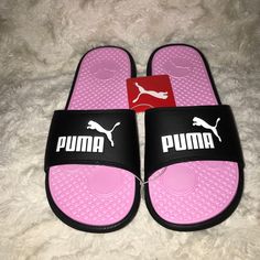 Puma Cool Cat Slides Sandals Black Pink & White Women’s Size 6, 7, 8, 9 Nwt! Ships Following Day. Pink Casual Slide Sport Sandals, Pink Casual Sport Slide Sandals, Casual Pink Slide Sport Sandals, Pink Non-slip Casual Sport Sandals, Pink Sporty Sandals For The Beach, Casual Pink Non-slip Sport Sandals, Casual Pink Sport Sandals With Cushioned Footbed, Pink Sporty Slip-on Sport Sandals, Pink Open Toe Slides For Sports