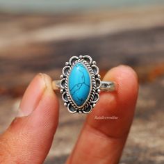 Blue Turquoise Ring, 925 Sterling Silver Ring, Ring, Filigree Ring, Handmade Wedding Ring, Minimalist Ring, Anniversary Ring, Gift For Her Metal: 925 Sterling Silver Gemstone : Turquoise Stone Color : Blue Stone Shape : Marquise  Stone Setting: Bezel Benefits of wearing Blue Turquoise:- The Turquoise can help you strike the right balance in your emotional state too, by being an efficient healer and ensuring the well-being of your body and mind. Holding or wearing this gemstone can also restore y Handmade Turquoise Ring For Wedding, Handmade Blue Turquoise Wedding Ring, Bohemian Sterling Silver Turquoise Wedding Ring, Blue Bohemian Stackable Rings, Stamped 925 Turquoise Ring For Wedding, Wedding Turquoise Ring Stamped 925, Adjustable Oval Turquoise Ring For Wedding, Oval Turquoise Sterling Silver Ring For Wedding, Turquoise Sterling Silver Midi Rings As Gift