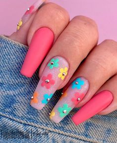 Bright Summer Acrylic Nails, Bright Summer Nails Designs, Summer Nails Colors Designs, Summer Gel Nails, Nails Yellow, Purple Nail