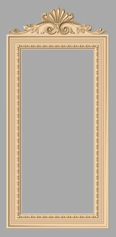 an ornate gold frame on a gray background