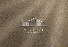 the logo for mr brus's construction and maintenance company is shown in white