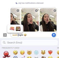 two girls with different emoticions on their faces and one is making a funny face