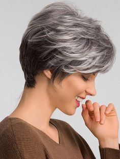 About This Product
Pixie Wigs Short Layered Straight Synthetic Wigs Blend Human Hair wigs is made with a mixture of the finest human hair and enhanced with an innovative high heat fiber, which offers the best of both synthetic and human hair worlds! Blend offers the lightweight density and "staying power" of synthetic and the styleability, feel and movement of human. The heat friendly premium synthetic fibers allow heat styling up to 350 degrees Fahrenheit. It will hold longer, even through wash White Ombre Hair, Short Dark Hair, Remy Hair Wigs, Short Grey Hair, Short Hair Wigs, Hair Cuts For Women, Short Hair Haircuts, Short Wigs, Short Hair With Layers