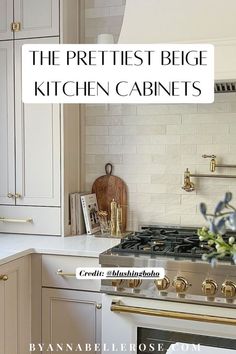 the prettiest begge kitchen cabinets