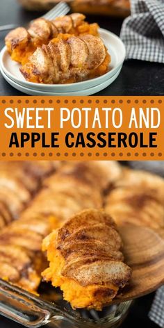 sweet potato and apple casserole on a plate