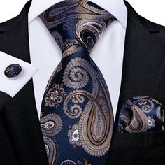 Mens Closet, Classic Suits, Guy Style, Gold Paisley, Necktie Set, Tie For Men, Unique Ties, Paisley Tie, Tie Men's