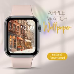 an apple watch with the image of a storefront on it