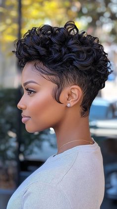 Stunning Short Haircuts for Black Women Short Natural Curly Hair, Hair Essentials, Curly Hair Styles Naturally, Natural Texture, Black Women Hairstyles, Textured Hair, Hair Goals, Short Hair Cuts, Hair Inspo