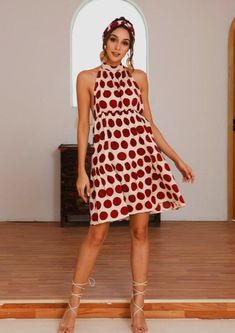 The Emes Shop dress is detailed with a gorgeous polka dot design. Features a halter neck line. backless design. tiered dress. and above knee length. Pair it with strappy heels and sunnies for a cute look.MATERIAL:100% Soft Poly MEASUREMENTS:Dress Length is 33"-35"in Small | Bust: 35"-37"in & Waist: 26-28"in Medium | Bust: 37"-39"in & Waist: 28"-30"in Large | Bust: 39"-41"in & Waist: 30"-32"in X Large | Bust: 41"-43"in & Waist: 32"-34"in MEASUREMENTS:Dress Length is 83"-88"c... Batwing Sleeve Pattern, Two Piece Outfits Pants, Shirt Dress Pattern, White Flares, Shop Dress, Mesh Bodycon Dress, Satin Blouses, Backless Design, Elegant Blouses