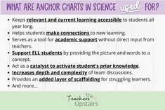 what are anchor chart in science for? 1 keep relevant and current learning accessible to students all ages