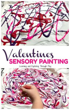 valentine's day art project for kids using melted paint