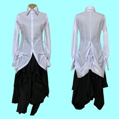 "This is a lovely slim fit white blouse.Buttons fastering.The fabric is cotton. Suitable for every occasion.Looks great with leggings,long pants and jeans. SIZE CHART SIZE S - US 6, UK 8, EU 36 bust: bust around 34.5\"/90cm Waist: waist around 27.5\"/70cm Hips: hips around 34.5\"/90cm SIZE M - US 8, UK 10, EU 38 bust: bust around 37.5\"/95cm Waist: waist around 29.5\"/75cm Hips: hips around 37.5\"/95cm SIZE L - US 10, UK 12, EU 40 bust: bust around 39.5\"/100cm Waist: waist around 31.5\"/80cm Hi Long Sleeve Cotton Top For Cosplay, White Long Sleeve Tops For Cosplay, Fitted Long Sleeve Cosplay Blouse, Cotton Tops For Fall Cosplay, Cotton Top For Fall Cosplay, White Cotton Shirt For Cosplay, Goth Blouse, Pirate Blouse, Vintage Style Blouses