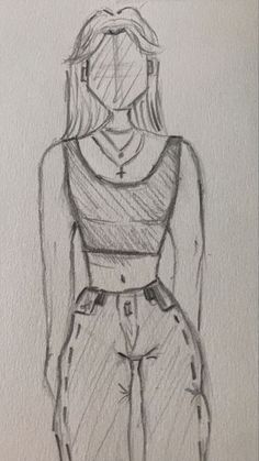 a pencil drawing of a woman with her back turned to the camera, wearing high waist shorts