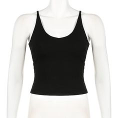 Please refer to our sizing chart for a guideline when choosing a size. 5 business days order processing time. 90% cotton 10% spandex Black Tops With Built-in Bra And Strappy Back, Black Top With Built-in Bra And Strappy Back, Fitted Solid Color Top With Tank Straps, Chic Solid Color Cotton Tank Top, Chic Cotton Tank Top In Solid Color, Seamless Fitted Tank Top With Cross Back, Seamless Fitted Cross Back Tank Top, Fitted Seamless Cross Back Tank Top, Fitted Solid Color Cami Top