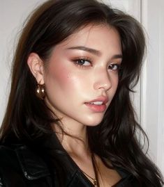 Light Skin High Contrast Makeup, Korean Fashion Makeup, Makeup Ideas Korean Natural, Natural Dark Makeup Look, Light Contrast Makeup, Makeup For High Contrast Face, Light High Contrast Makeup, Fresh Makeup Look Glow, Classic Beauty Makeup