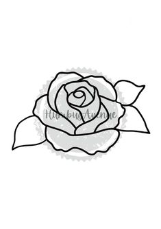 a black and white drawing of a rose